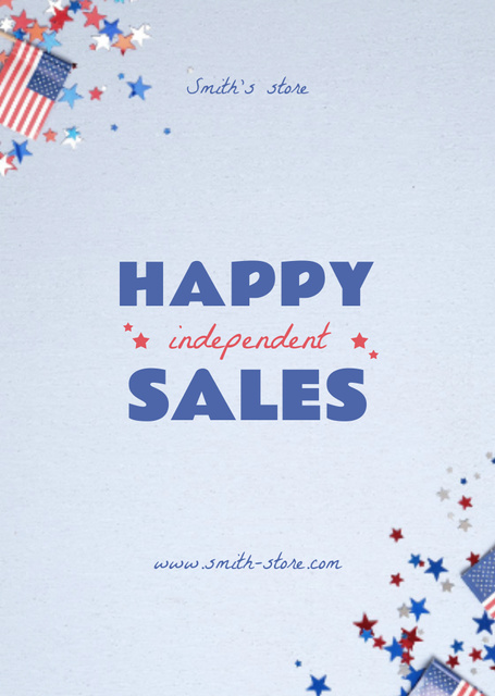 USA Independence Day Sale Offer Announcement Postcard A6 Vertical Πρότυπο σχεδίασης