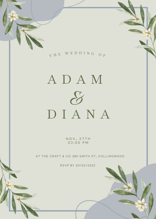 Wedding Celebration Announcement at The Craft&Co Invitationデザインテンプレート