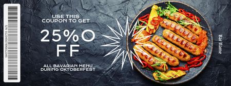 Special Grilled Sausages For Oktoberfest Offer Coupon Design Template