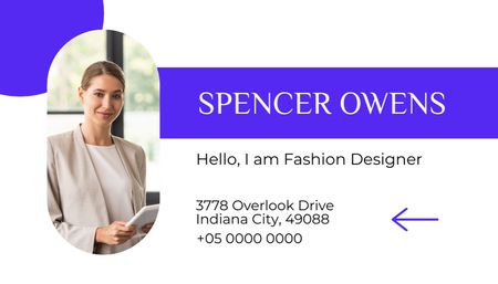 Plantilla de diseño de Fashion Designer Services Offer Business Card US 