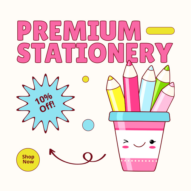 Szablon projektu Special Discount On Premium Stationery Instagram