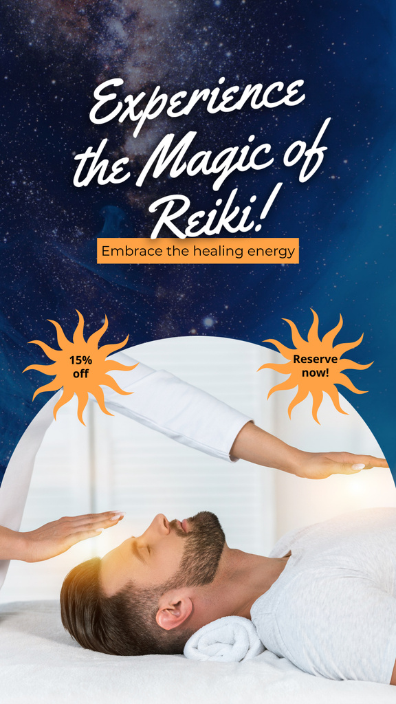 Offering Reiki Treatment At Reduced Price Offer Instagram Story Design Template
