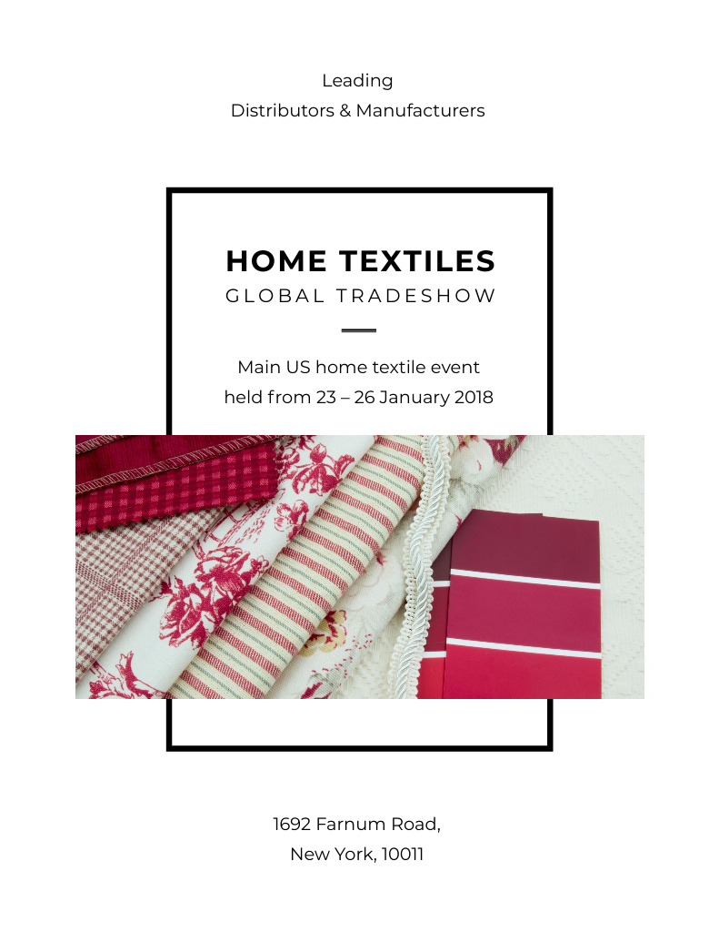 Ontwerpsjabloon van Flyer 8.5x11in van Home Textiles Event with Cloth