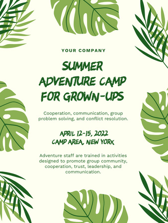 Modèle de visuel Poster summer adventure camp  - Poster US