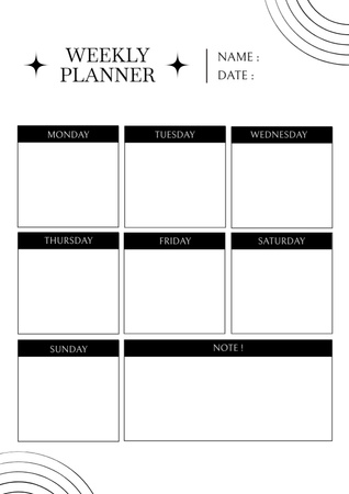 Gri Minimalist Haftalık Planlayıcı Schedule Planner Tasarım Şablonu