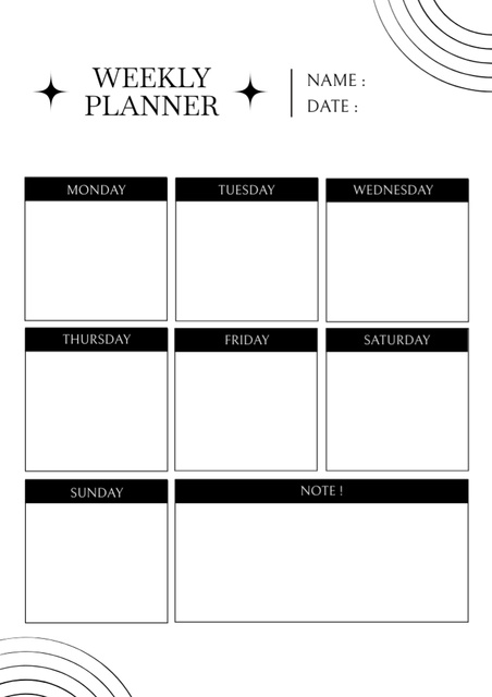 Designvorlage Minimalist Weekly Planner in Grey für Schedule Planner