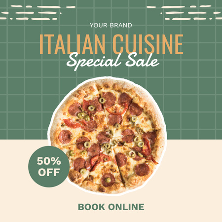Akciós Olasz Pizza Instagram tervezősablon