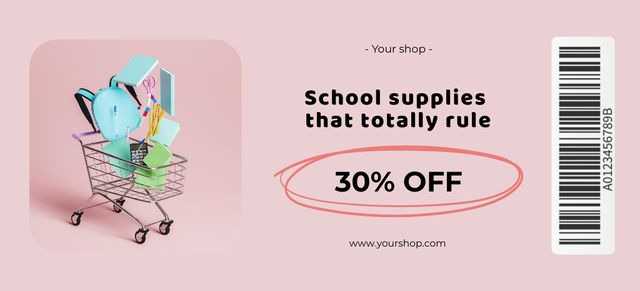 Designvorlage Spectacular Back to School Special Offer für Coupon 3.75x8.25in