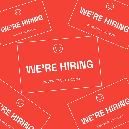 We're hiring job offer red Instagram Design Template