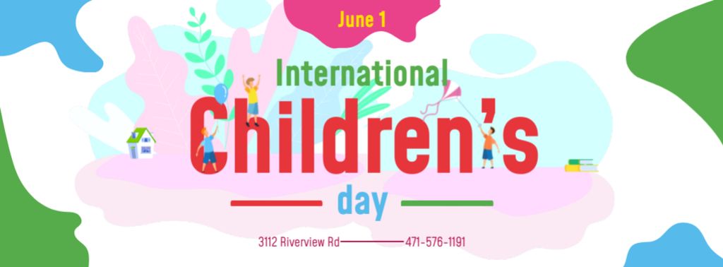 Ontwerpsjabloon van Facebook cover van Kids celebrating Children's Day