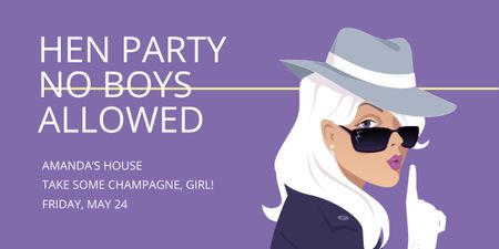 Neon Party Invitation for Women Image Design Template