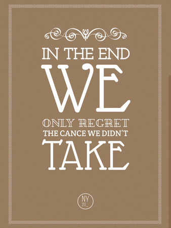 Motivational Quote about Regret Poster US Design Template