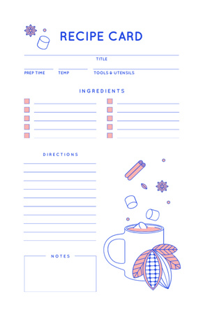 Падіння спецій до чашки Recipe Card – шаблон для дизайну