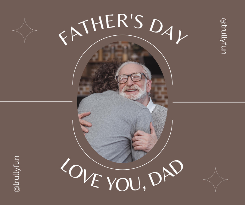 Happy Father's Day Greetings to Elderly Man Facebook Tasarım Şablonu