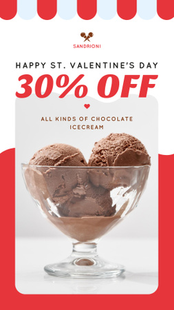 Valentine's Day Chocolate Ice Cream Instagram Story Design Template
