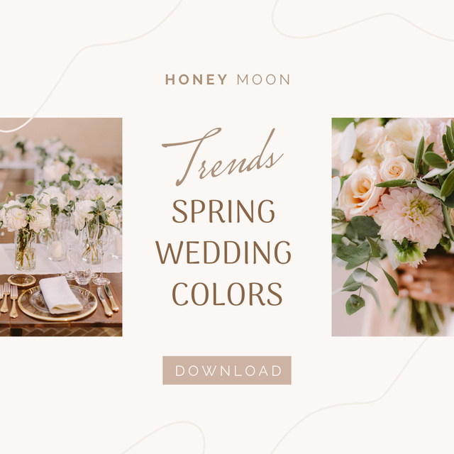 Wedding Event Agency Services with Tender Flowers and Decor Instagram AD Design Template