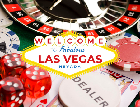 Las Vegas Casino Invitation Postcard 4.2x5.5in Design Template