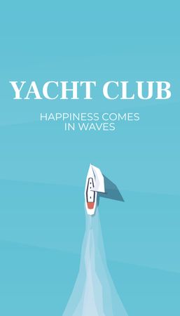 Emblem of Yacht Club Business Card US Vertical Design Template