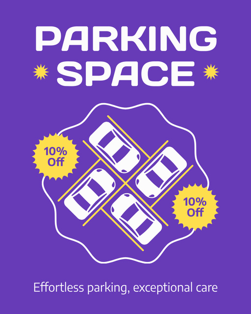 Designvorlage Offer Discounts on Parking Space für Instagram Post Vertical
