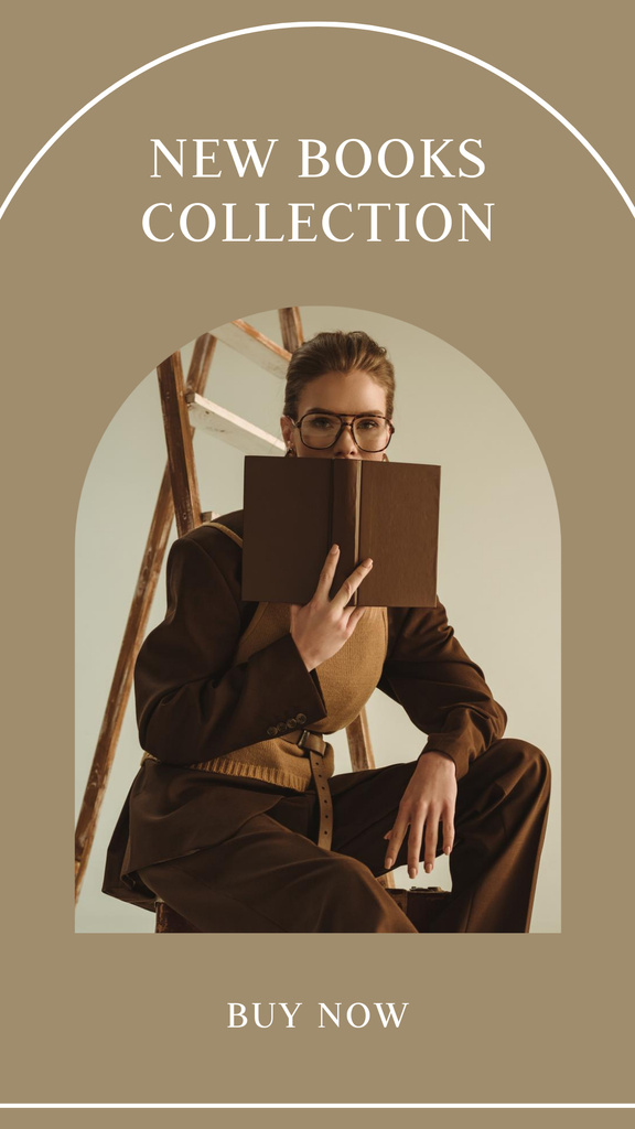 Designvorlage Stylish Woman Reading Book für Instagram Story