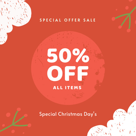Christmas Sale Discount Announcement Instagramデザインテンプレート