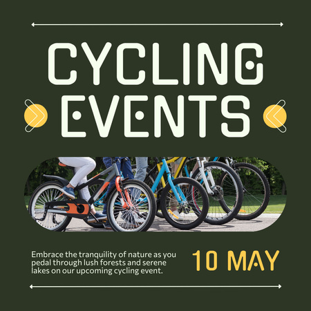 Anúncio de evento de ciclismo em verde Instagram AD Modelo de Design