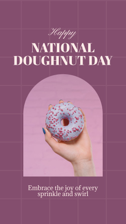 Plantilla de diseño de Oferta festiva del Día Nacional del Donut Instagram Story 