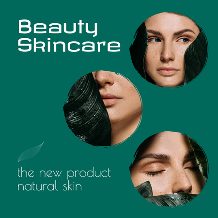 Designvorlage Skincare Ad with Girl für Instagram