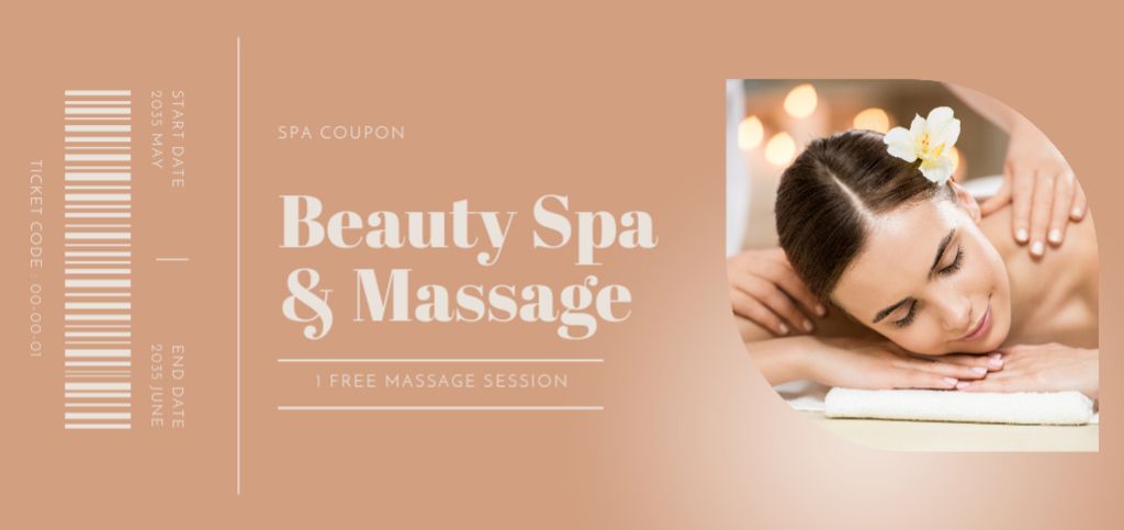 Professional Body Massage Therapy Offer Coupon Din Large Design Template