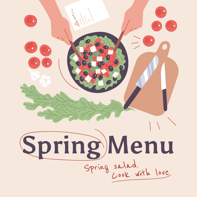 Spring Menu Offer Instagram AD Design Template