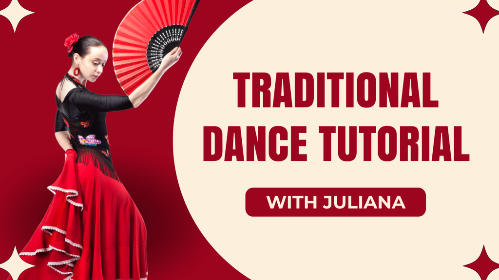 Ad of Traditional Dance Tutorial Youtube Thumbnail Πρότυπο σχεδίασης