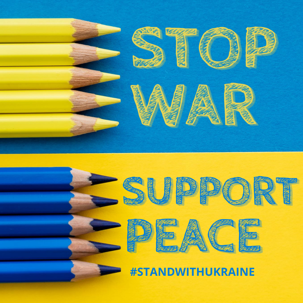 Ontwerpsjabloon van Instagram van Stop War Support Peace