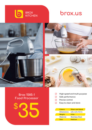 Oferta de Eletrodomésticos com Máquina de Cozinha Poster Modelo de Design