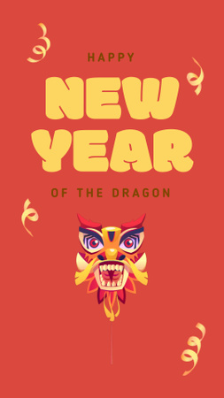 Modèle de visuel Joyeux Nouvel An chinois du Dragon - Instagram Video Story