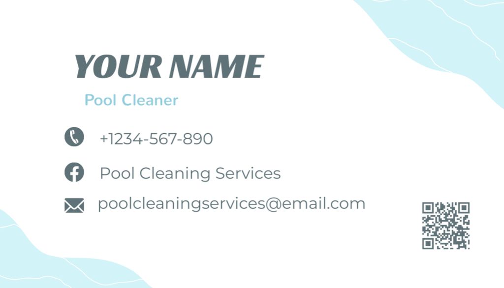 Swimming Pools Cleaning Business Card USデザインテンプレート