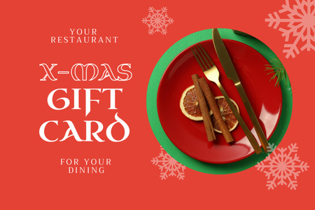 Christmas Holiday Dinner Offer Gift Certificate Design Template
