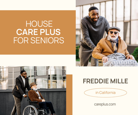 Домашний уход за пожилыми людьми Medium Rectangle – шаблон для дизайна