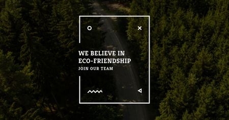Eco-friendship concept in forest background Facebook AD Design Template