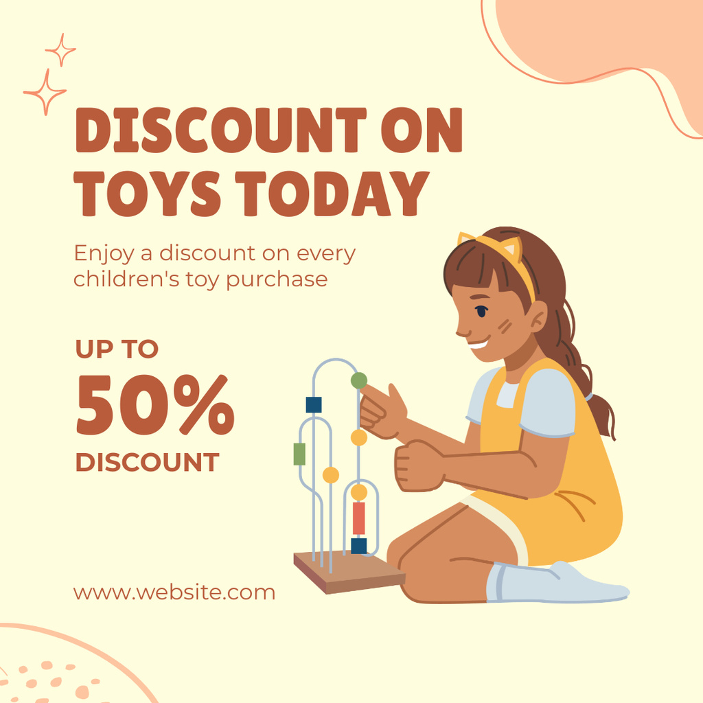 Discount on Children's Toys Today Instagram Design Template