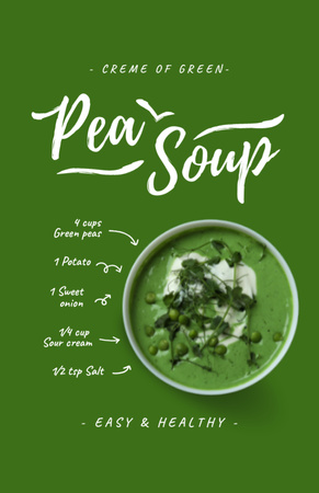 Pea Soup Cooking Steps Recipe Card – шаблон для дизайну