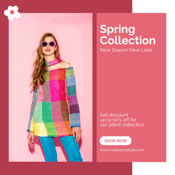 Spring Collection Sale with Stylish Young Woman