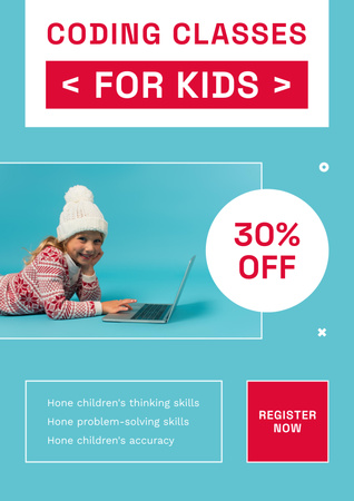 Kids' Coding Classes Discount Offer Poster Design Template