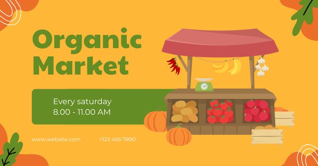 Farmers Market Invitation with Stall Facebook AD Design Template