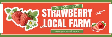 Advertising for Local Delicious Strawberry Farm Twitter Design Template