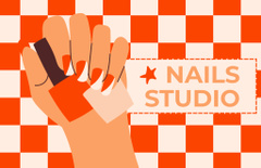 Nail Studio Offer with Female Hand Holding Nail Polish