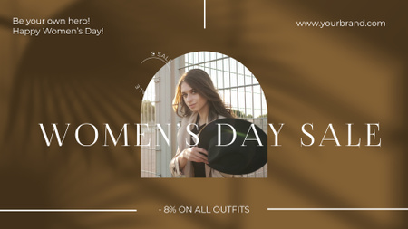 Designvorlage Elegante Outfits mit Rabatt am Frauentag für Full HD video