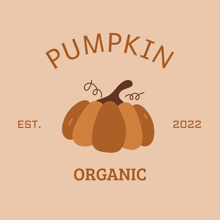 Large Organic Pumpkin Logo 1080x1080pxデザインテンプレート