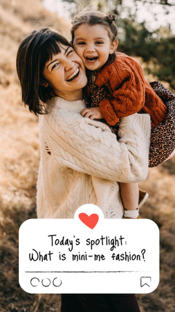 Family Day with Cute Mother and Daughter Instagram Story Design Template
