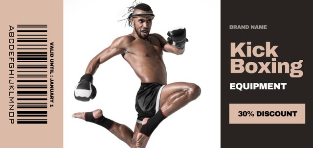 Kickboxing Equipment Sale Offer Coupon Din Large – шаблон для дизайна