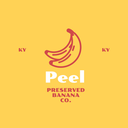 Logo slupky, konzervovaný banán Logo Šablona návrhu